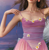 Fairytale Purple A-Line Spaghetti Straps Tulle Prom Dresses Formal Evening Gowns with 3D Appliques HZ1108