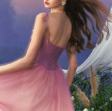 Fairytale Purple A-Line Spaghetti Straps Tulle Prom Dresses Formal Evening Gowns with 3D Appliques HZ1108