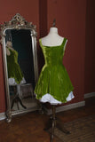 Sweet Green Square Neck A-Line Velvet Short Prom Dresses Homecoming Dress HZ1108