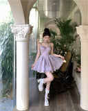 Cute Purple Spaghetti Straps A-Line Short Party Dresses Homecoming Dress HZ1108