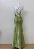 Glam Olive Green Spaghetti Straps Mermaid Satin Long Prom Dresses Formal Evening Gowns With Backless HZ1108