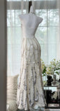 Gorgeous White Halter Neck A-Line Chiffon Sequin Long Prom Dresses Formal Evening Gowns HZ1108