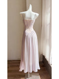 Stunning Light Purple Spaghetti Strap A-Line Chiffon Long Prom Dresses Formal Evening Gowns with Lace Appliques HZ1108