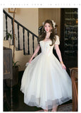 Elegant Light Apricot A-Line Sweetheart Neck Tulle Lace Long Prom Dresses Sweet Birthday Evening Gowns HZ1108