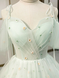Diynav Sweetheart Neck Tulle Short Dresses Puffy Green Homecoming Dresses HZ1017