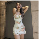 Diynav Straps Floral Summer Dress Outfit Bodycon Dress Mini Homecoming Dress HZ1017