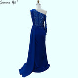 Diynav A-Line Luxury High-end Evening Dresses One Shouder Handmade Flowers Pearls Formal Dress 2025 HZ1017