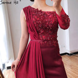 Diynav A-Line Luxury High-end Evening Dresses One Shouder Handmade Flowers Pearls Formal Dress 2025 HZ1017