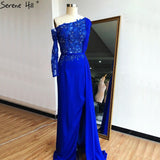 Diynav A-Line Luxury High-end Evening Dresses One Shouder Handmade Flowers Pearls Formal Dress 2025 HZ1017