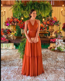 Diynav A-line V Neck Evening Dress Charming Evening Gown HZ1017