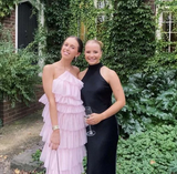 Diynav Halter Pink Layered Long Prom Evening Dresses,Chic Formal Gown HZ1017