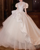 Diynav A-line Long Sleeves Wedding Dress,Bridal Gown HZ1017