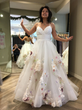 Diynav 3D Floral Applique A-line Wedding Dress HZ1017