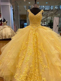 Diynav A-line Tulle Lace Ball Gown Quinceanera Dress Sweet 15 Dress HZ1017