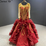 Diynav Blue Mermaid High-end Sexy Evening Dresses 2025 Long Sleeve Beading Lace Up Sexy Formal Dress HZ1017