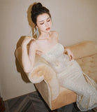 Diynav Dress 2024 New Three-Dimensional Flowers With Corset Dress High-End Fine Shiny Fishtail Dress