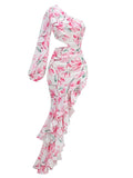 Diynav Sexy Sleeves Irregular Lotus Leafy Dress Temperament Holiday Dress Dress Dress Dress Dress