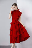 Diynav Dress Sweet Wooden Ear-Stupling Long Heavy Industry Folding Haewn Dress Women 2025 Spring And Summer