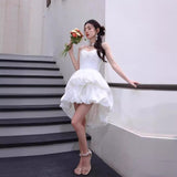 Diynav Dress Spring And Summer New Marshmallows Bare Back Ponsy Sling Dress Adult Birthday Party Dress