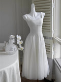 Diynav Dress Summer Spring And Summer New French Style Neckless Sleeve Sling Vest Fairy Net Taupong Dress Party