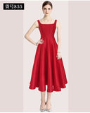Diynav Hepburnian Niche Temperament Retro Sling With Large Hem Pendulum Sling Dress Fluffy Dress Dress