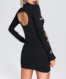 Diynav Long-Sleeved Bows Hollow Dark-Cuffled Mini Skirt Babes Twinning Dress