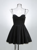 Diynav Women's Summer New Sexy Sling Wrapped Breast Fluffy Dress High-End Temperament Mesh Lined Dress