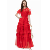 Diynav Wind Round Collar Lotus Leaf Side Splicing Short Sleeves Big Swing Purple Dress Dress Women's Autumn And Winter New 2024