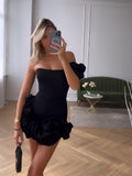 Diynav New Sexy Dress Skirt Irregular Lotus Ribs Waist Dress