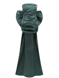 Diynav Women's Sexy Folded Bag With Bosom Dress Temperament Detachable Large Bow Decoration