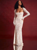 Diynav Sale 2024 Sexy Long-Sleeved Lace Lace Lace Tie Dress Two