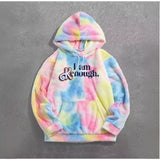 Diynav Autumn And Winter New Personalized Street Tweed Lamb Languid Languid Wind Loose Tie Dye I Am Kenough Company