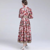 Diynav Collar Beautiful Print Bubble Sleeves Retro Style Dress New Women's Autumn And Winter 2025