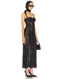 Diynav Women's Sexy Net Yarn Empty Bag Slings In Long Dress With Air Dress