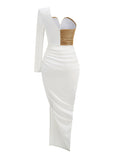 Diynav And Winter New Sleeves Hot Dress Three-Dimensional Flower Bag Tight-Up Fashion Dinner Dress Dress