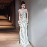 Diynav Engagement Banquet Evening Dress Female Senior Sense Light Luxury Niche Design Smeared Bride's Chinese Morning Gown Toasting