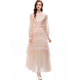 Diynav Industry Lily Retro Lotus Leaves Side Spliced Apricot Sweet Swing Dress Dress Autumn And Winter Women's Dress 2024