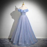 Diynav Shoulder Light Blue Vocal Art Exam Performance Dress Solo Fluffy Skirt Princess Adult Ceremony Presided Over The Annual Meeting Dress