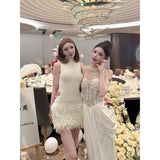 Diynav Dress Adult Ceremony High-End Light Luxury Niche Comity Qianjin Patty High-End Feeling Hanging Neck Annual Meeting Skirt Banquet