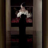 Diynav Dress Black And White Sex-Suited Birthday Show Host Evening Dress Bridal Wedding Dress Dress Morning Dress