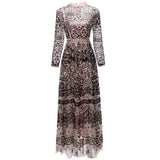 Diynav Leash Mesh Long Sleeves Slim Dress Long Dress Autumn And Winter Women's New 2025