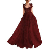 Diynav Bridesmaid's Suit Slings Linden With Forked Temperament Sexy Evening Dress Lace Mesh Dress