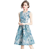 Diynav Spring And Summer New French Retro Court Style Jed Flower In The Long Dress Women's Waistless Vest Dress