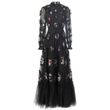 Diynav Industry Lily Three-Dimensional Lace Collar Long-Sleeved Lotus Side Princess Dress New Women's Autumn And Winter 2024