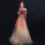 Diynav Shoulder Evening Dress Dress Woman 2025 New Wedding Banquet Dress Atmosphere Thin Brat Bride Toast