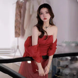 Diynav Toasting Female Senior Sense Bride Shoulder French Light Luxury High-End Engagement Dress Temperament