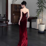 Diynav Toasted Girl Spring And Autumn 2024 New High-End Famous Lady Dress In The Morning Dress With A Breast-Wearing Sexy Fishtail Evening Dress