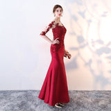 Diynav Dress Woman 2025 New Banquet Host Performance Fishtail Long Repair Bride Wedding Toasting Suit