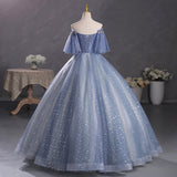 Diynav Gray-Blue Temperament Beautiful Solo Performance Costume Student Vocal Art Canopopy Skirt Annual Meeting Host Evening Dress