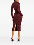 Diynav New Women's Dress Sexy Bag Hip Hot Diamond Fork Long Sleeve Dress